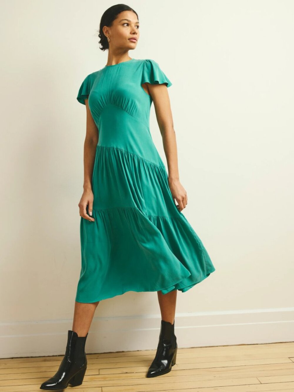 Universal Standard Mariella Cupro Dress Green XL 26/28 NWT